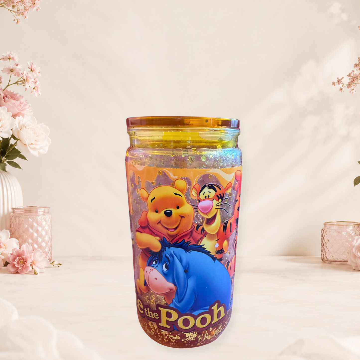 Winnie the Pooh Honey Drip Tumbler 16 Ounce Glitter Edition