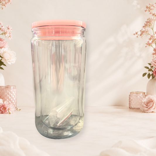 16oz Blank Acrylic Snow Globe Tumbler For DIY Customization