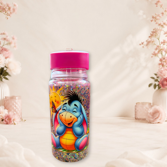 16oz Eeyore Glitter Water Bottle Disney Pooh Theme