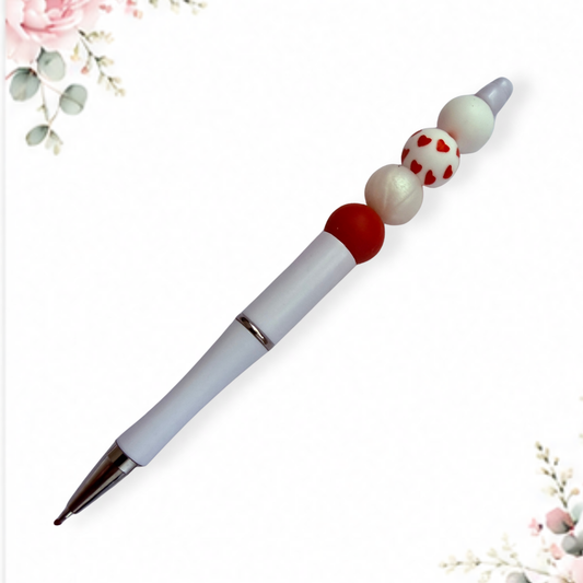 "Simply Loved" Silicone Beaded Pen