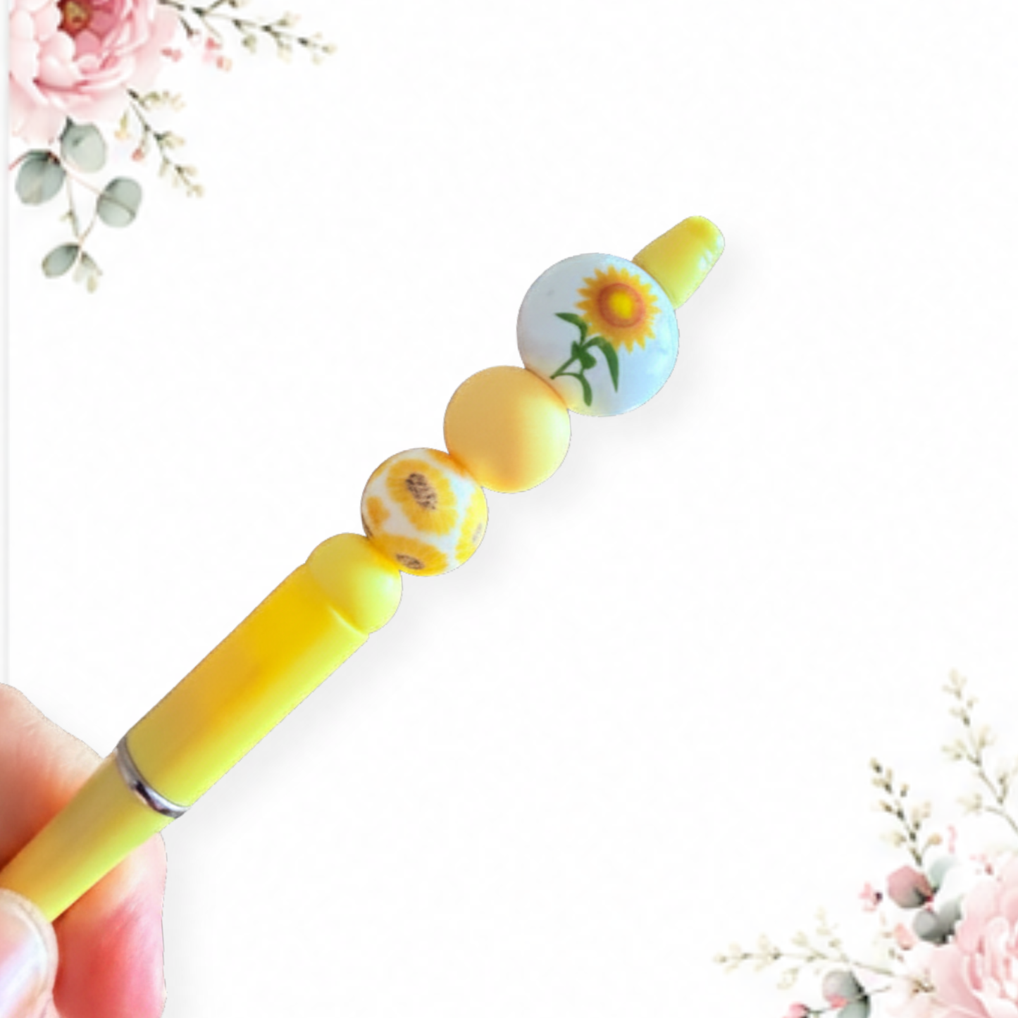 "Sunshine Bloom" Silicone Beaded Pen