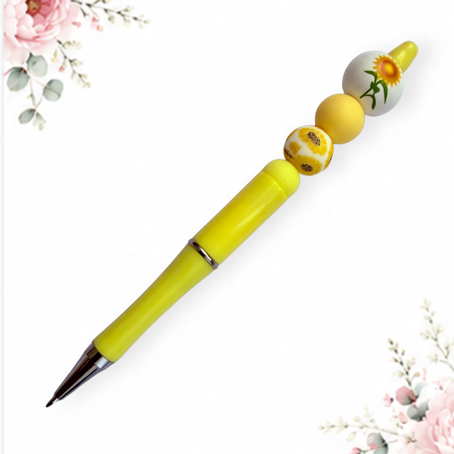 "Sunshine Bloom" Silicone Beaded Pen
